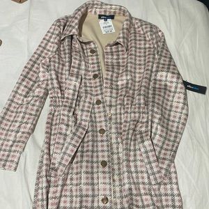 Pink plaid trenchcoat